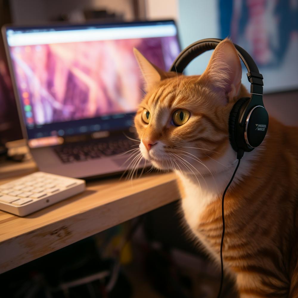 Cat looking at Cat Videos
