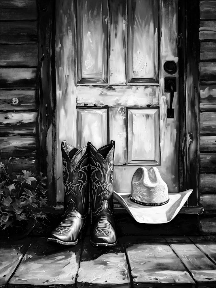 Cowboy Boots And Hat