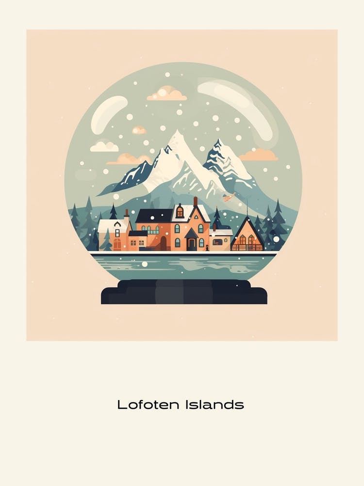 Lofoten Islands Norway Snowglobe Poster