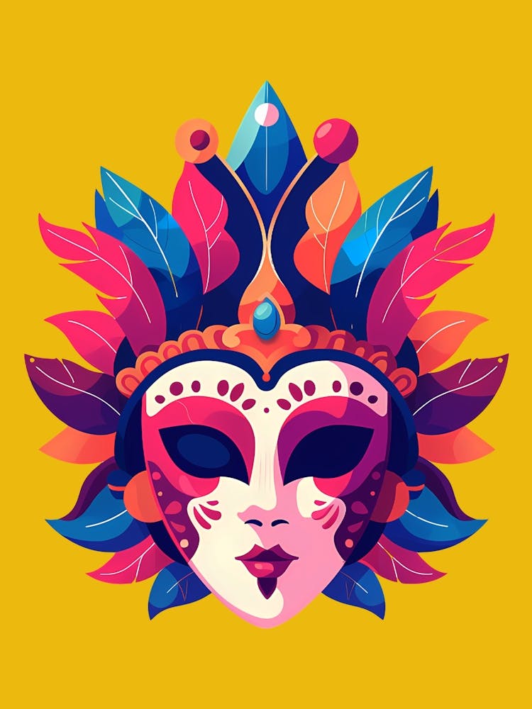 Colorful Feathered Mask Trending Now