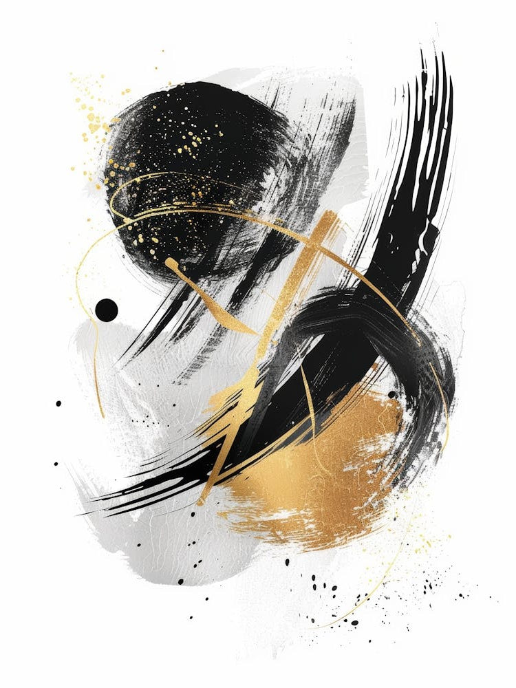 Abstract Black And Gold Painting 53