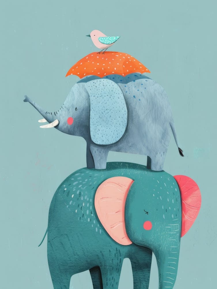 Elephants And Birds