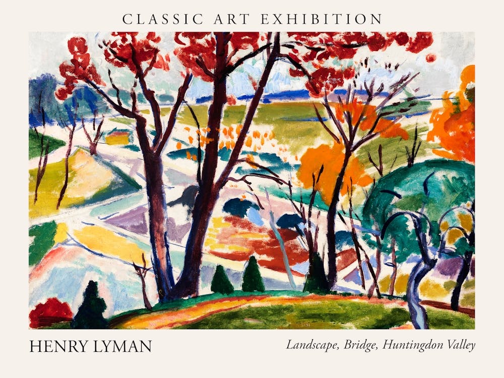 Landscape, Bridge, Huntingdon Valley, Henry Lyman  Poster