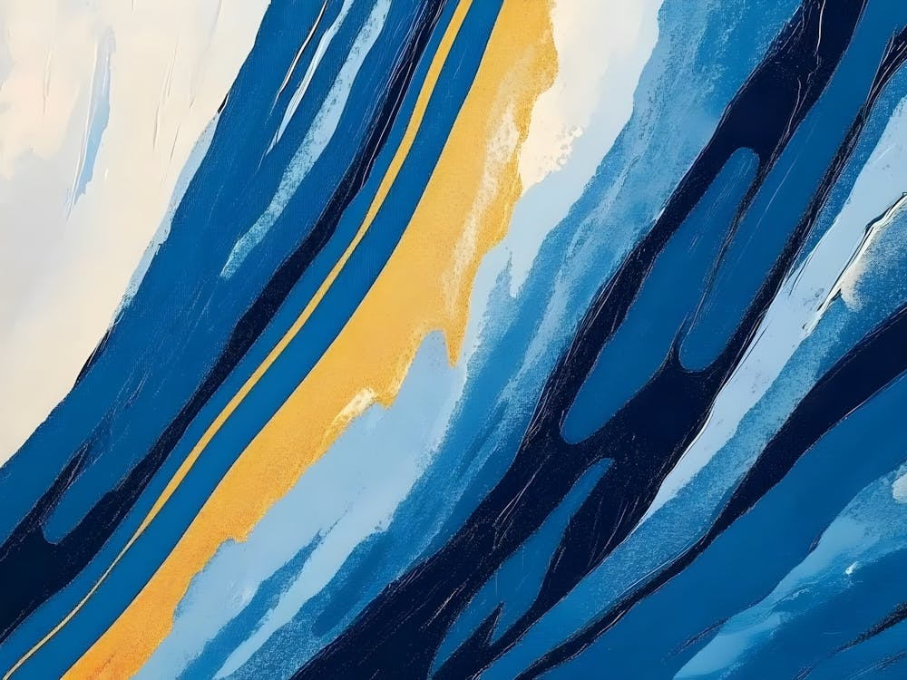Blue And Yellow Abstract Painting 6