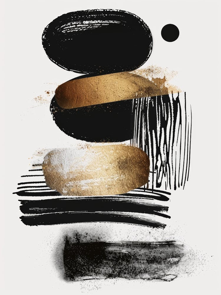 Abstract Black And Gold Canvas Print 30