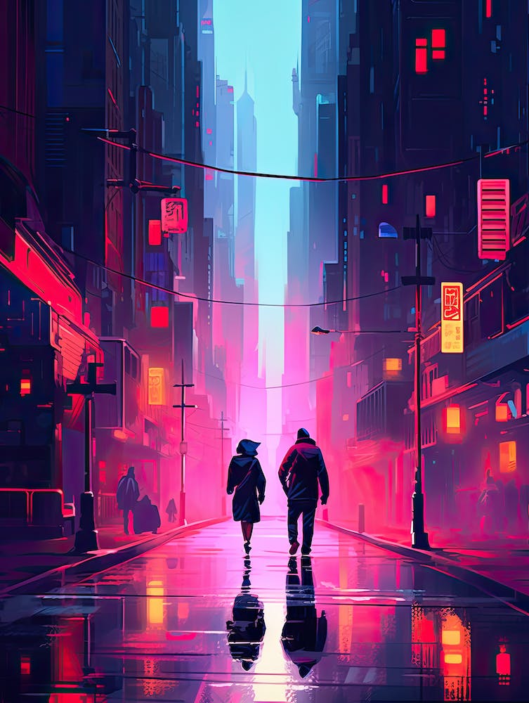 Futuristic Cityscape Painting