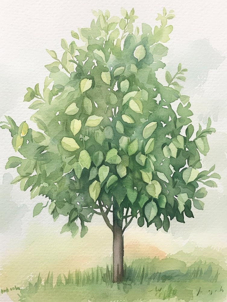 Lemon Tree Atmospheric Watercolour Painting 3