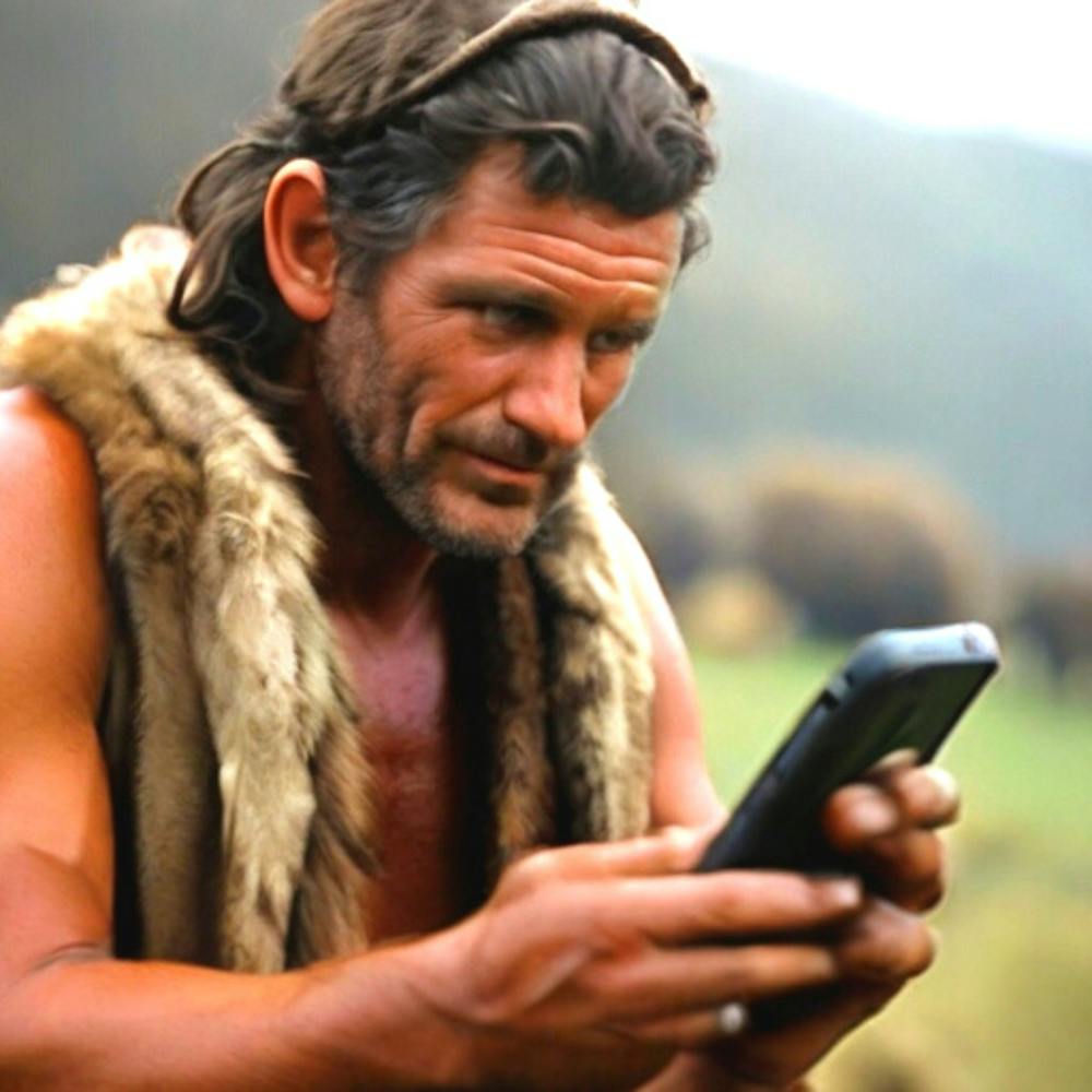 Man Using A Cell Phone