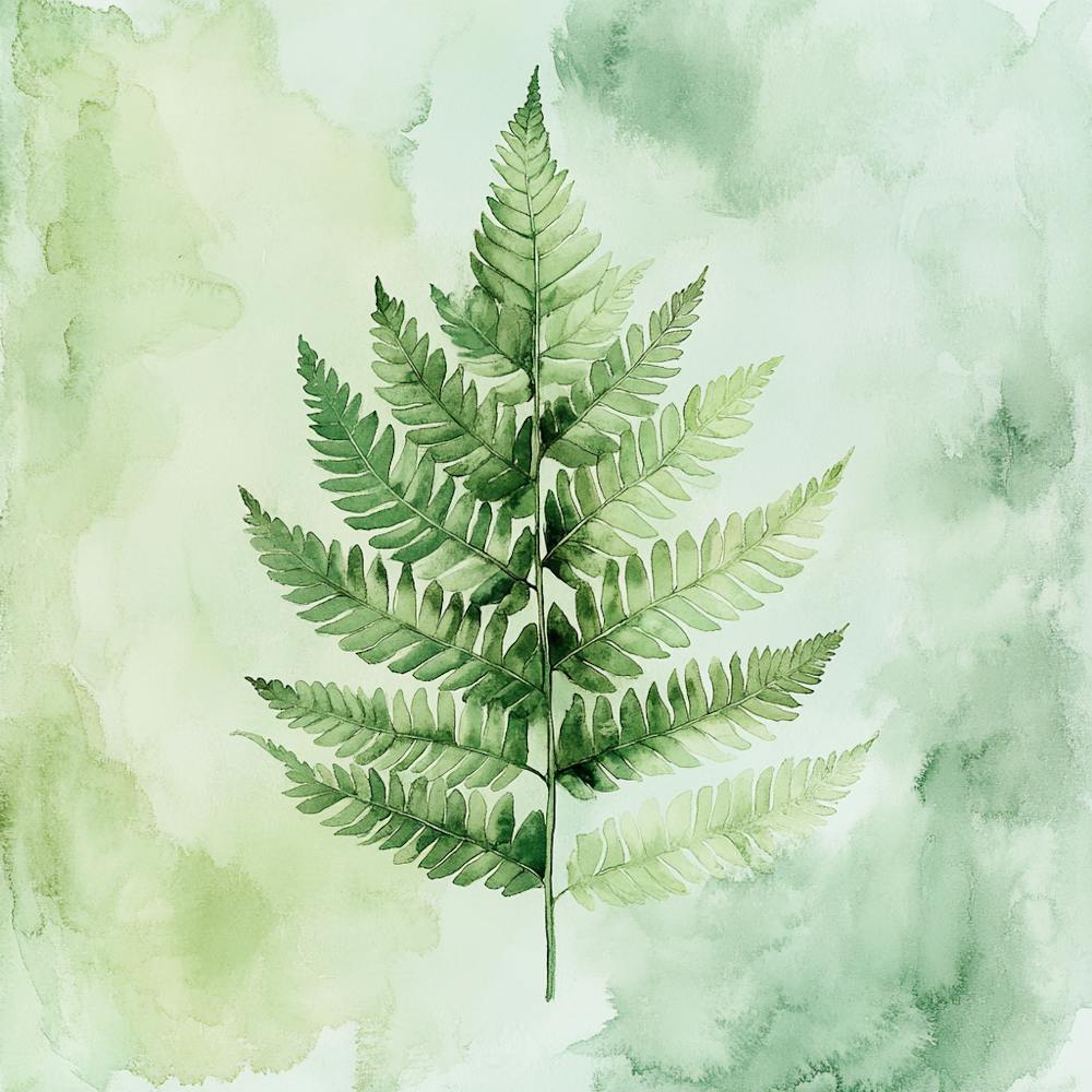 Watercolor Fern Leaf