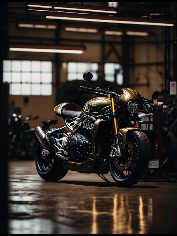 Gold Triumph Motorcycle