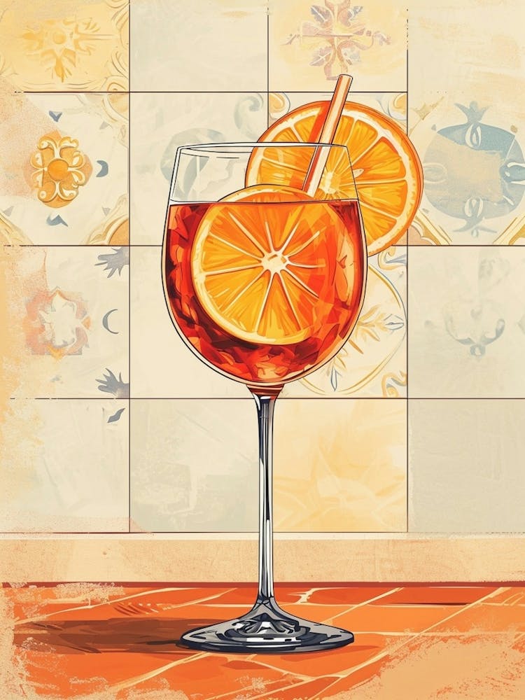 Aperol Spritz Tiled Illustration 1