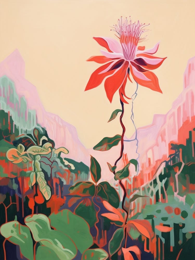 Boho Wildflower Painting Columbine 1