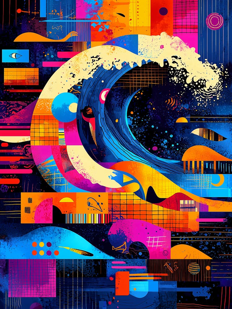 The Great Wave – Geometric Abstraction Poster
