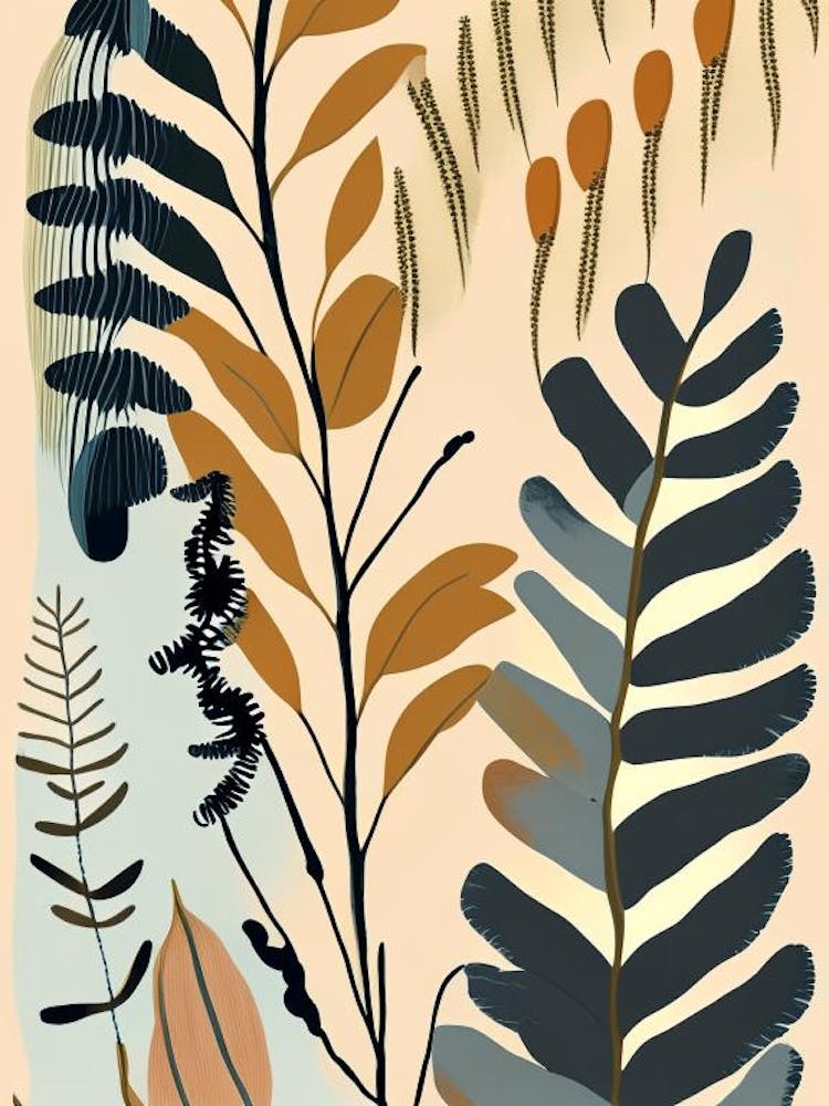 Cinnamon Fern Wildflower Modern Muted Colours 3