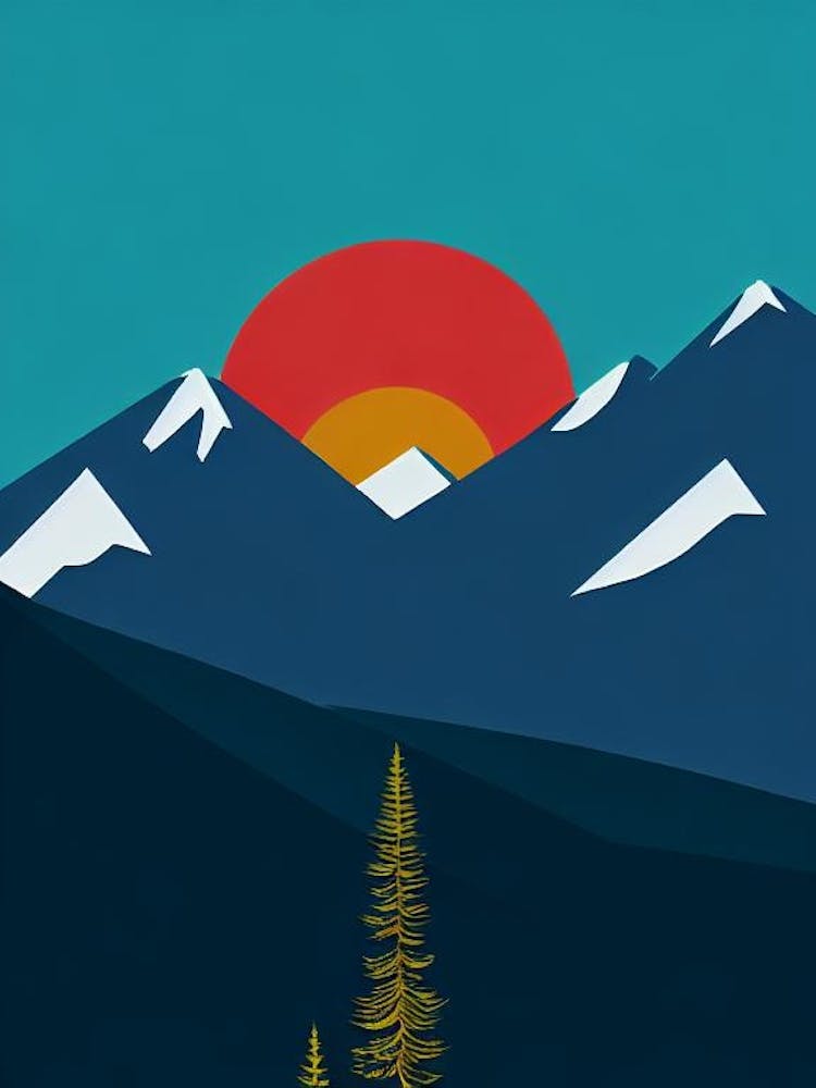 Appi Kogen, Japan Modern Illustration Skiing Poster