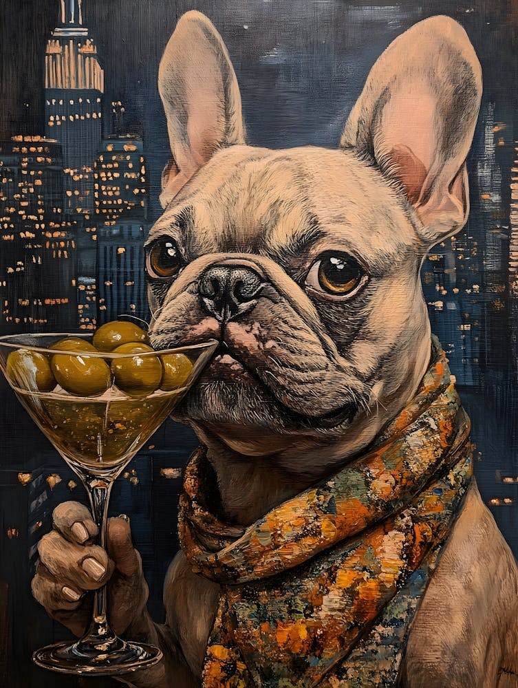 Whimsical Frenchies At The Bar 40