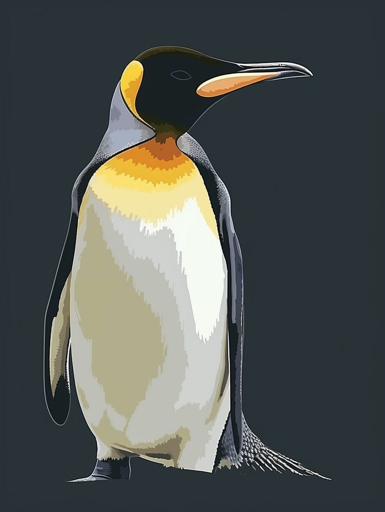 King Penguin King George Island Minimalist Illustration 4