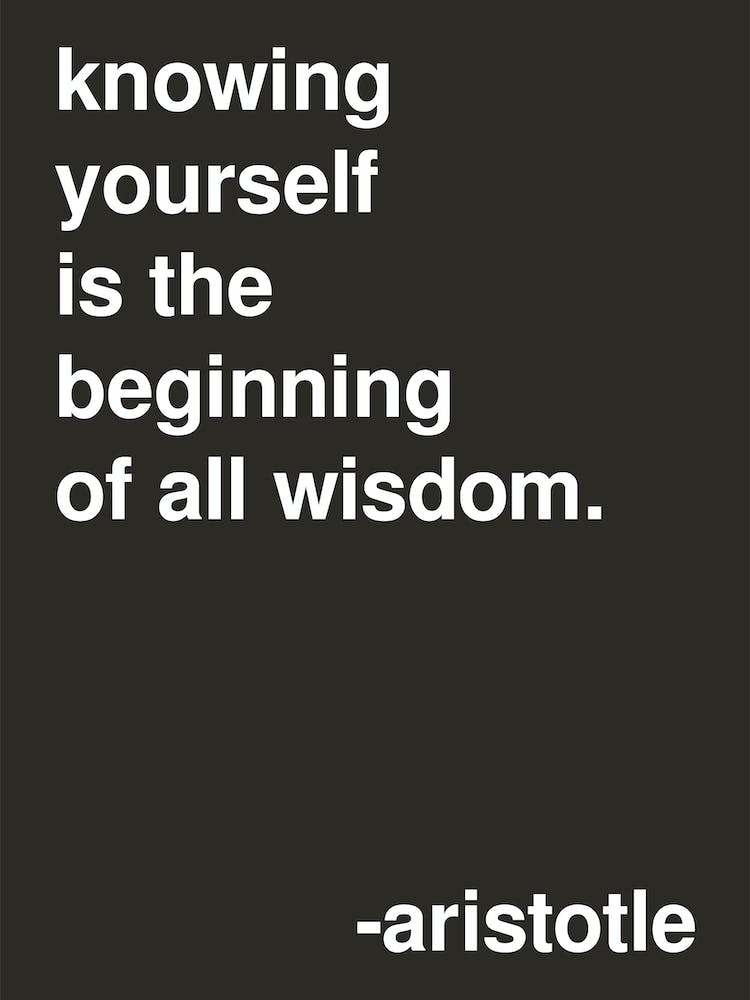 Knowing Yourself Aristotle Quote In Black