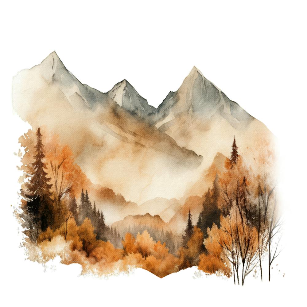 Watercolor Mountains 1