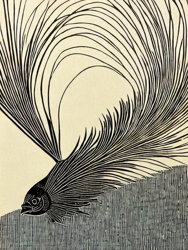 Quillfish II Linocut