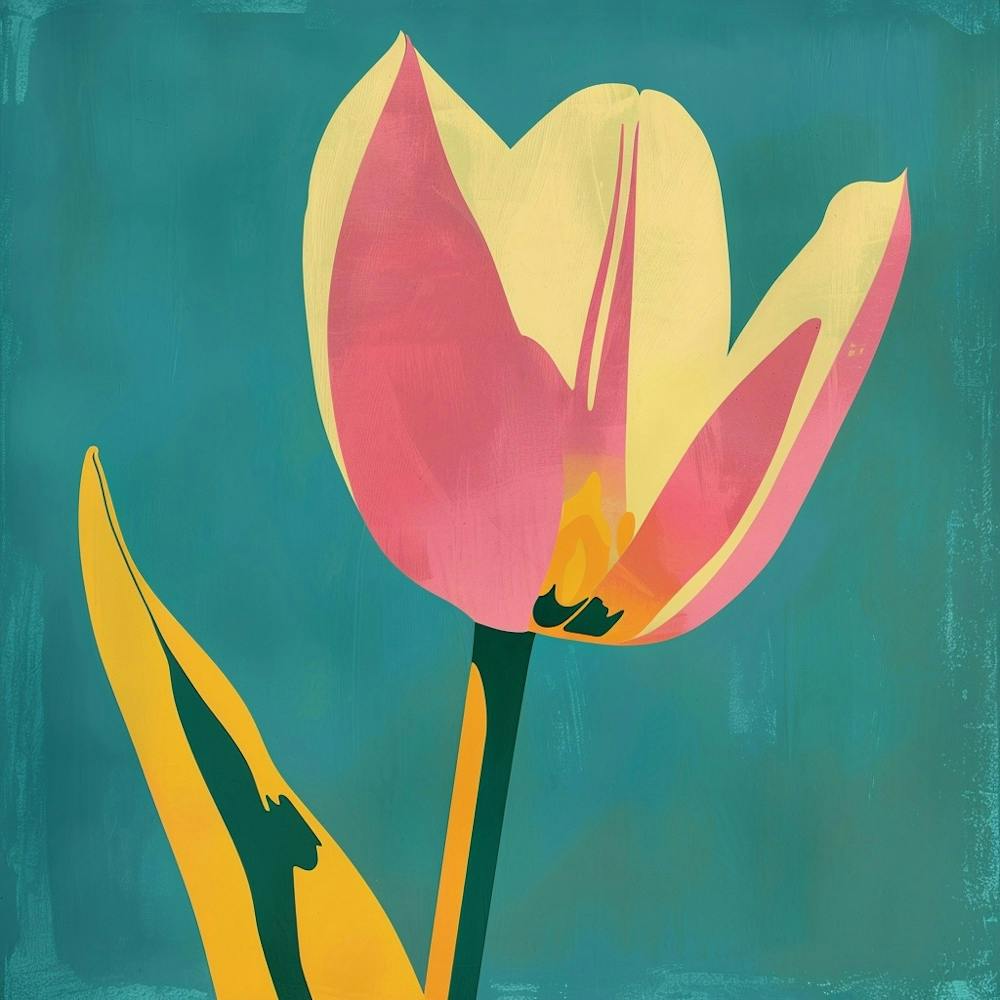 Tulip 1 Square Flower Illustration
