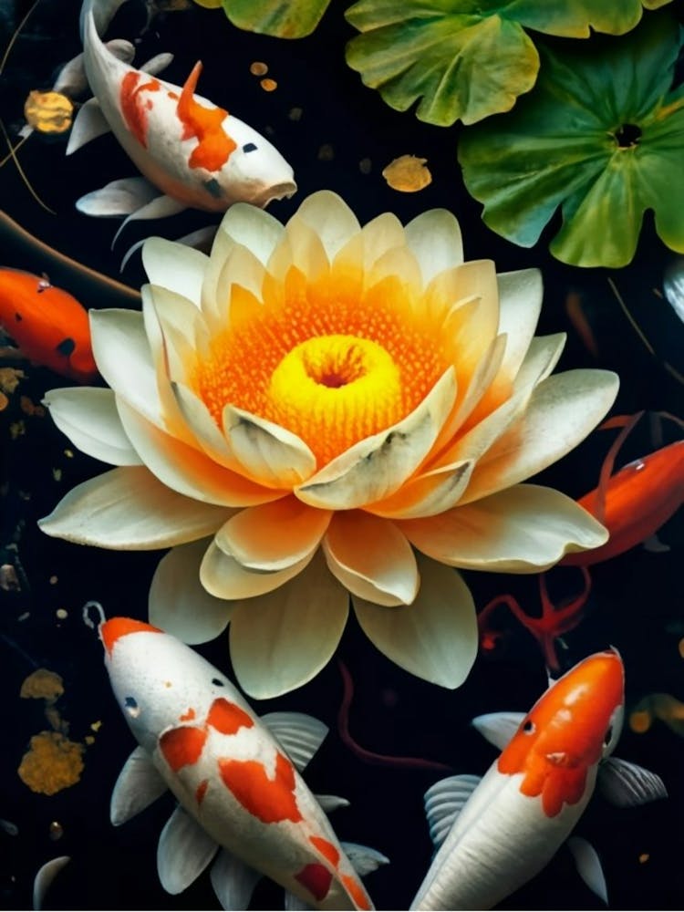 Koi Fish In Water