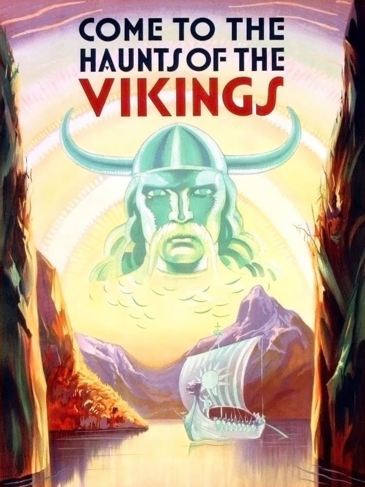 Haunts Of The Vikings, Vintage Travel Poster