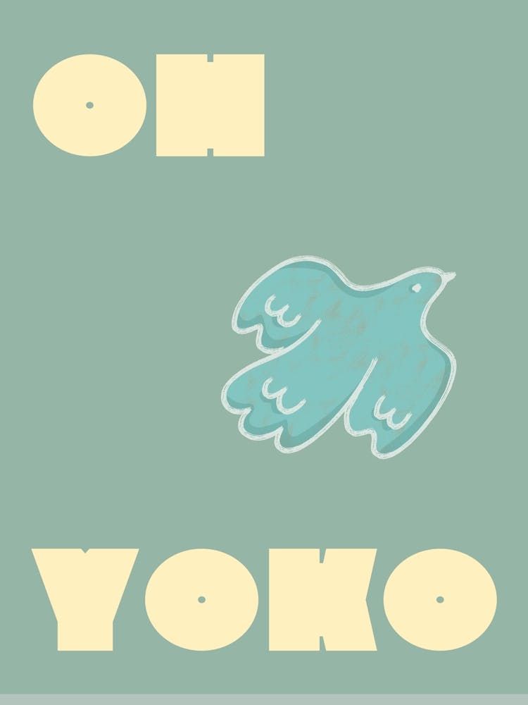 Yoko Ono John Lennon Music Poster Oh Yoko Song Lyrics Print Mid Century Modern Decor Funky Wall Art 60s Print Typography