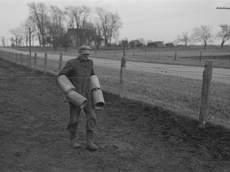 Tip Estes Carrying Tiles To Load On A Wagon, Fowler, Indiana By Russell Lee