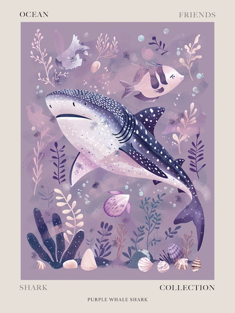 Affiche Illustration Requin Baleine Violet 3