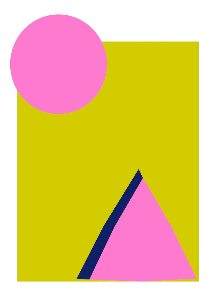 Formes Géométriques Rétro Années 80 90 y2k en Rose Vif et Chartreuse