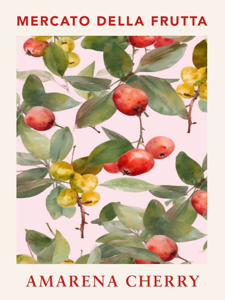 Amarena Cherry Fruit Market Poster