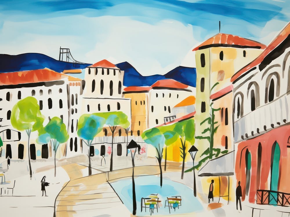 Parma Italy Cute Watercolour Illustration 2