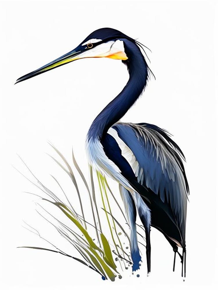 Black Headed Heron Impressionistic 2