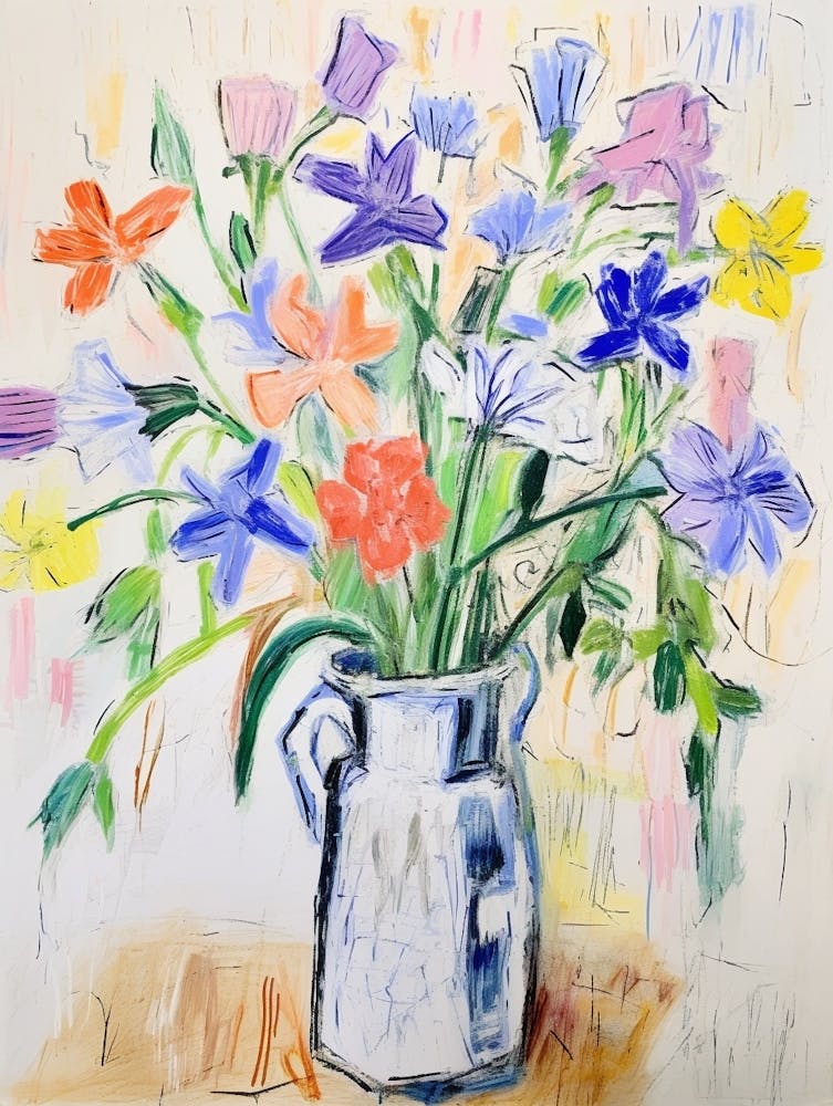 Flower Painting Fauvist Style Canterbury Bells 2
