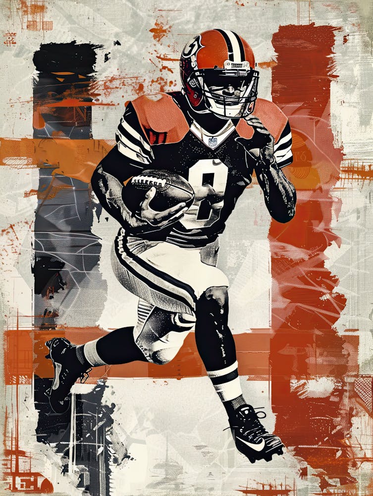 American Football Player Vintage Poster 20