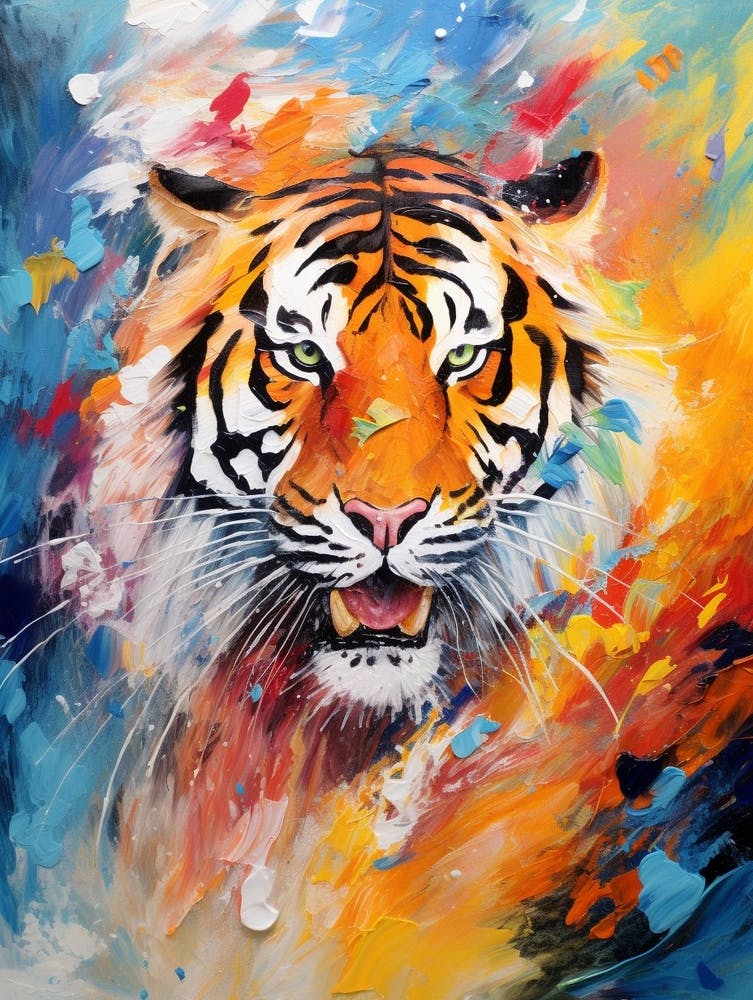 Tiger Abstract Expressionism 4