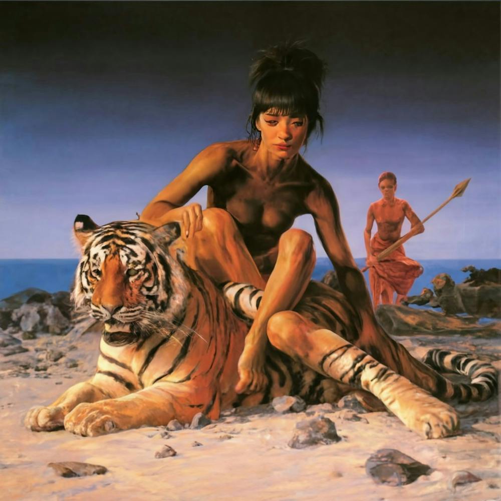 Tiger And Woman