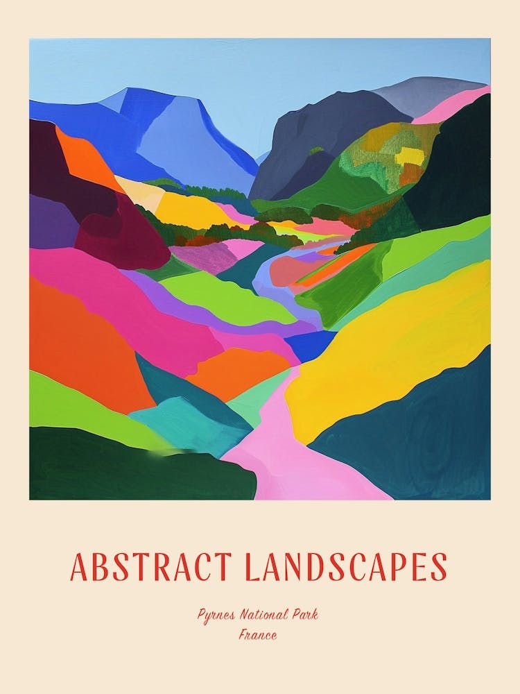 Colourful Abstract Pyrnes National Park France 2 Poster
