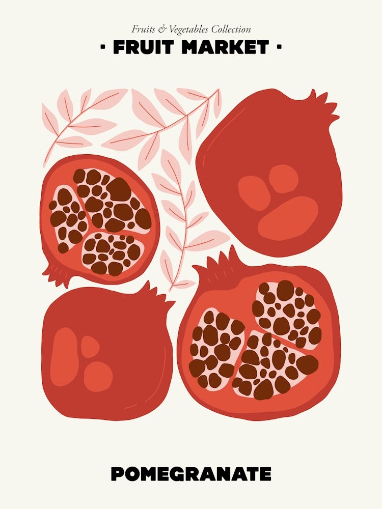 The Fruit Market Pomegranate Illustration Maximalist