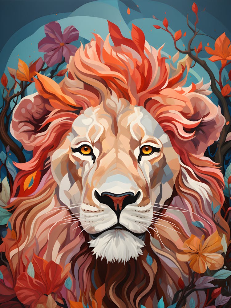 Majestic Abstract Lion Wall Art – Bold Pop Art Jungle Animal Print