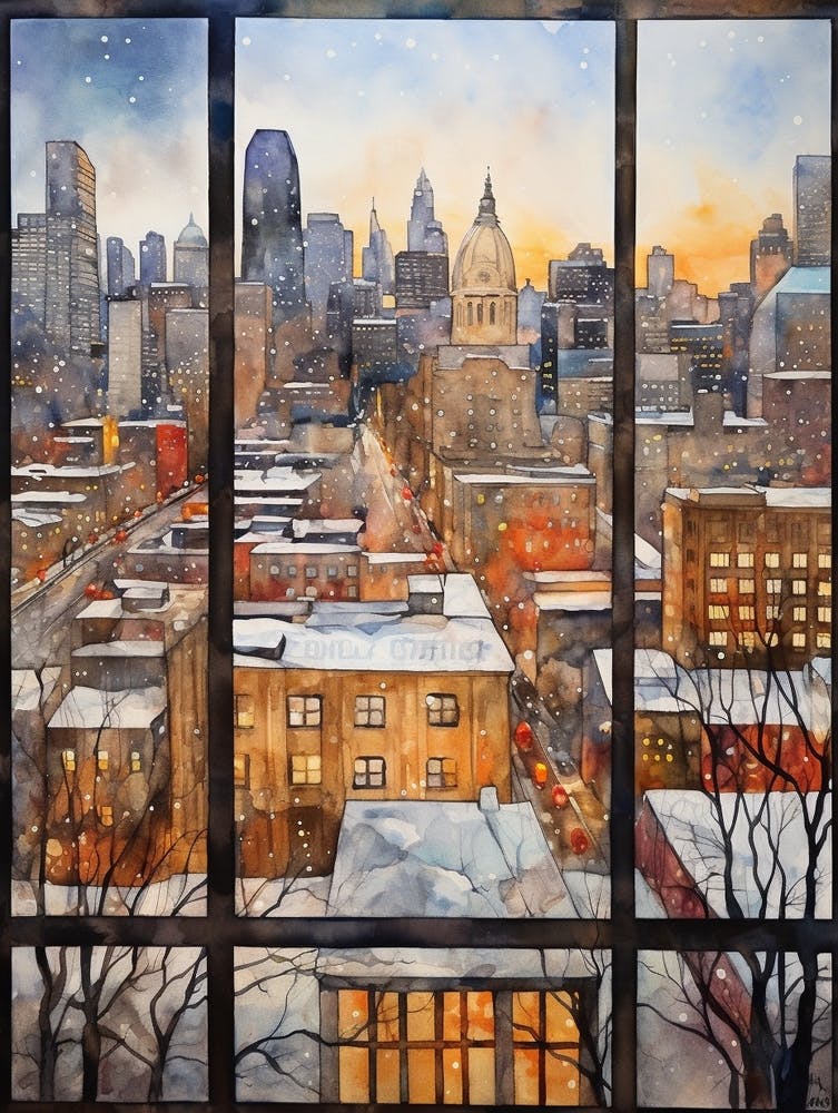 Winter Cityscape New York City Usa 5