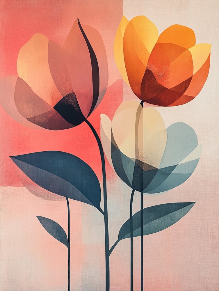 Three Flowers Canvas Print 1