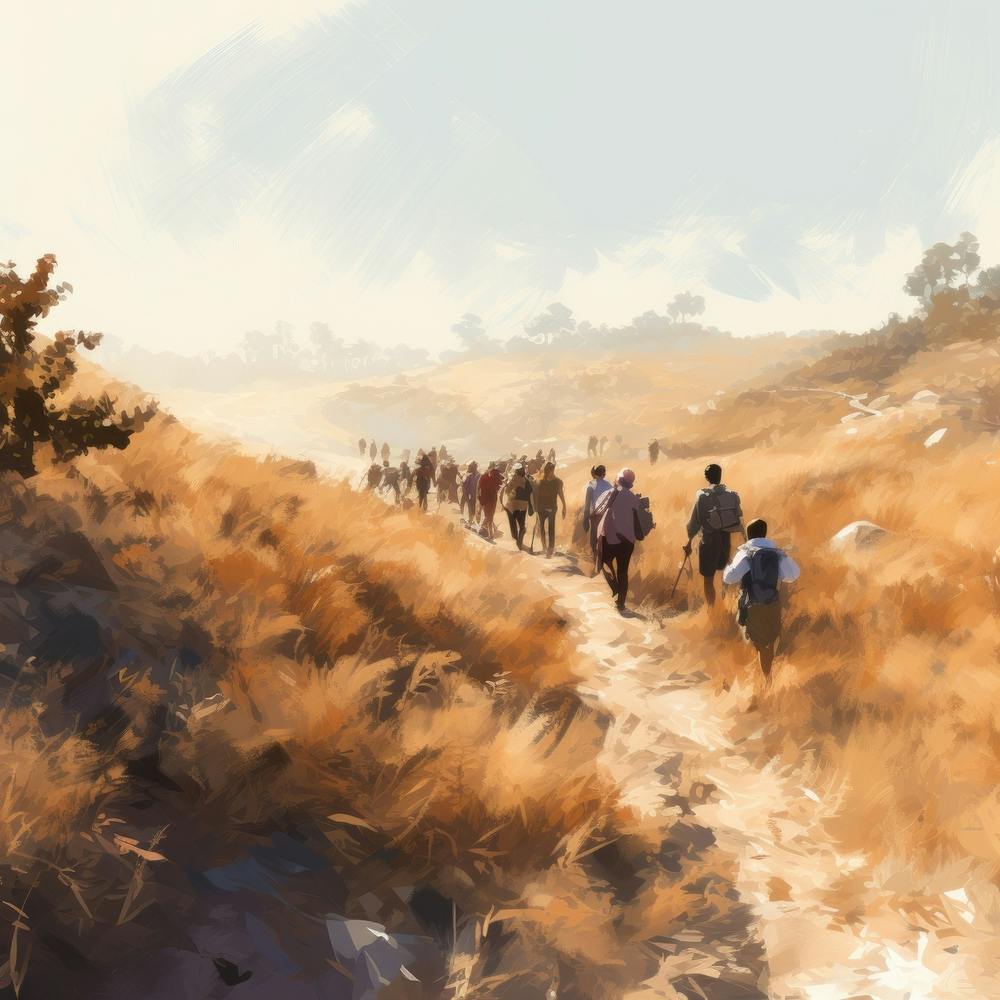 People Walking In The Desert