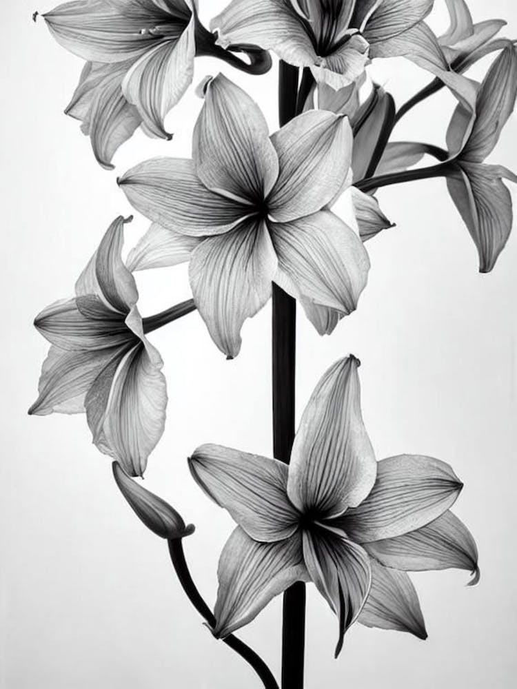 Amaryllis B&W Pencil 2 Flower
