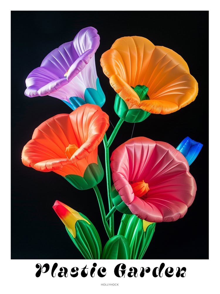 Bright Inflatable Flowers Poster Hollyhock 2