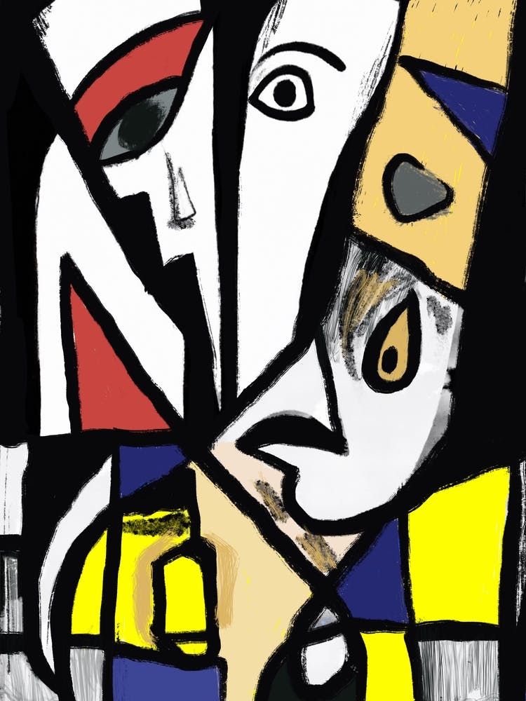 Looking at a broken mirror