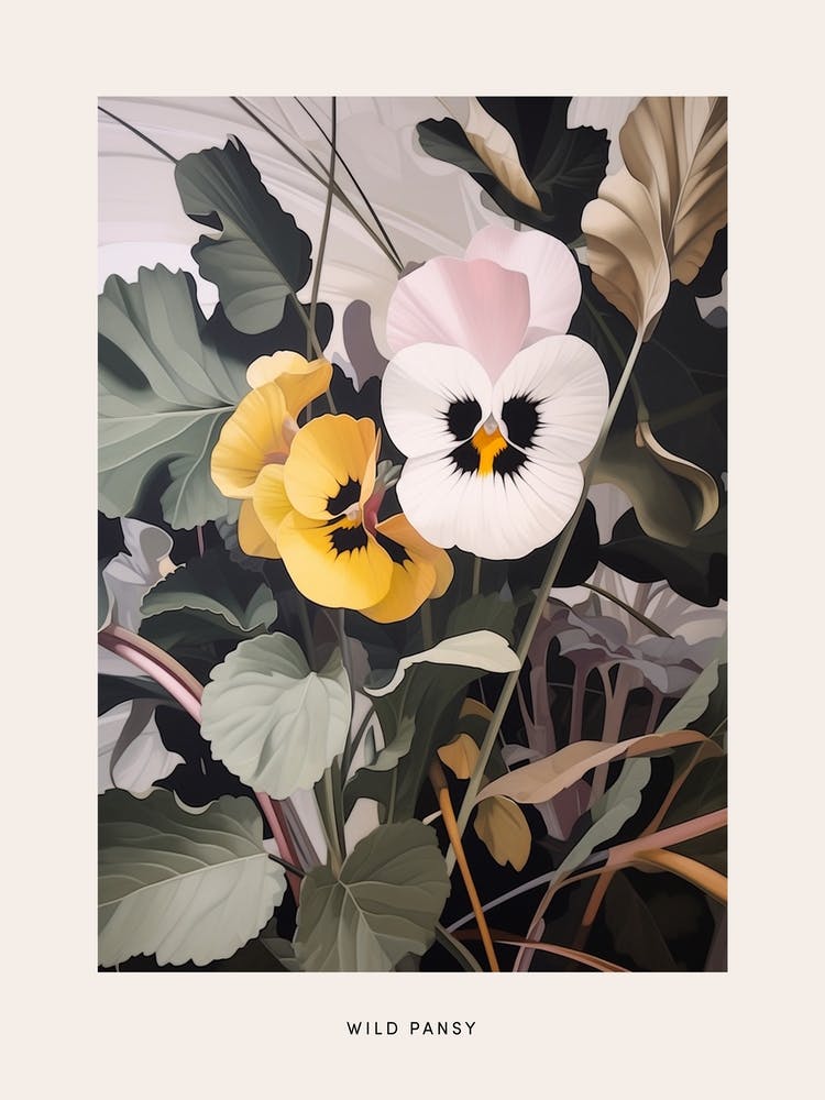 Flower Illustration Wild Pansy 1 Poster