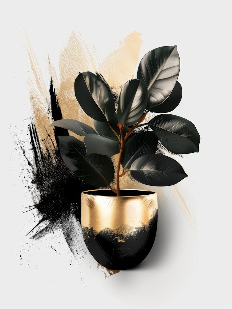Gold And Black Plant 3
