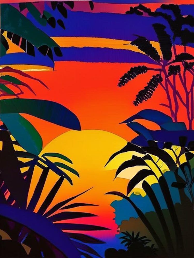 Tropical Plant Sunset